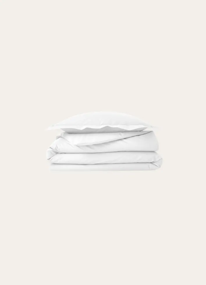 TAIE D'OREILLER UNIE EN PERCALE DE COTON BLANC
