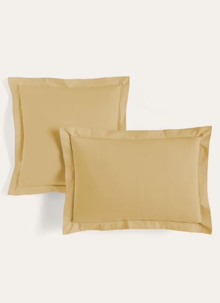TAIE D'OREILLER UNIE EN PERCALE DE COTON MAIS