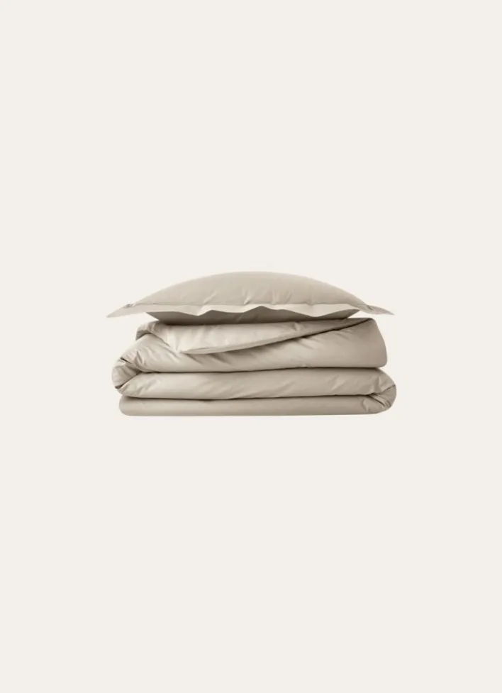 TAIE D'OREILLER UNIE EN PERCALE DE COTON SABLE