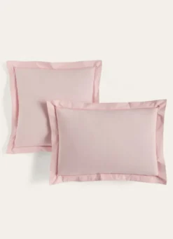 TAIE D'OREILLER UNIE EN PERCALE DE COTON PÉTALE