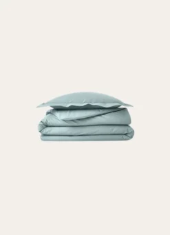 TAIE D'OREILLER UNIE EN PERCALE DE COTON VERT DE GRIS