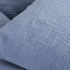 TAIE ENFANT EN GAZE DE COTON BRODERIE FEUILLE BLEU