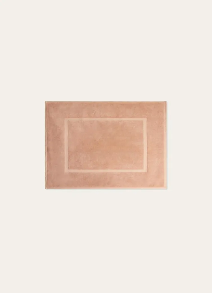 TAPIS DE BAIN COTON MOELLEUX ZÉRO TORSION BEIGE ROSE