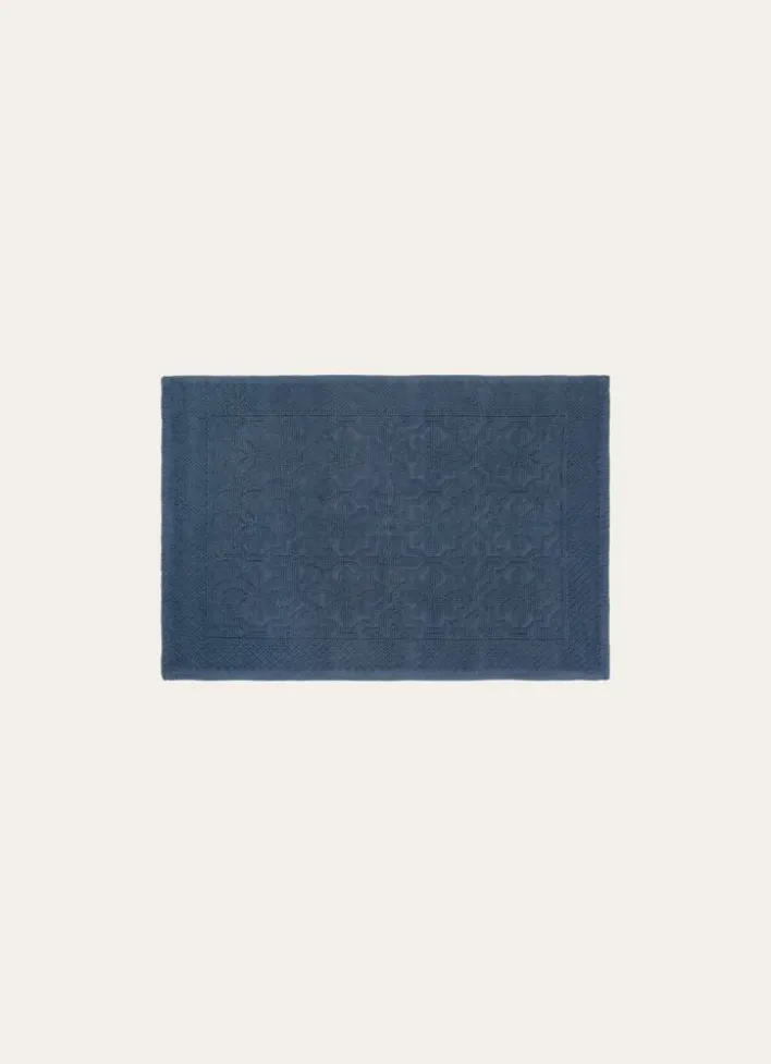 TAPIS DE BAIN JACQUARD UNI ANTIDÉRAPANT BLEU CASCADE