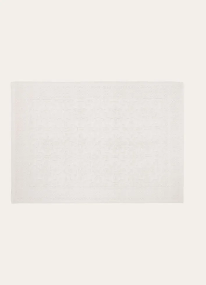 TAPIS DE BAIN JACQUARD UNI ANTIDÉRAPANT BLANC CASSÉ