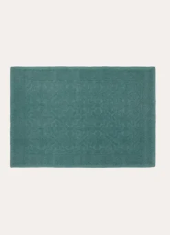 TAPIS DE BAIN JACQUARD UNI ANTIDÉRAPANT ÉMERAUDE