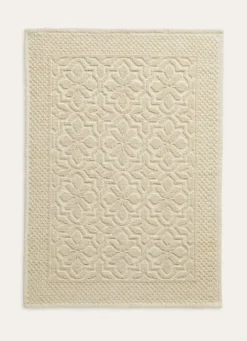 TAPIS DE BAIN JACQUARD UNI ANTIDÉRAPANT BEIGE