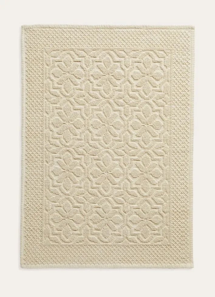 TAPIS DE BAIN JACQUARD UNI ANTIDÉRAPANT BEIGE