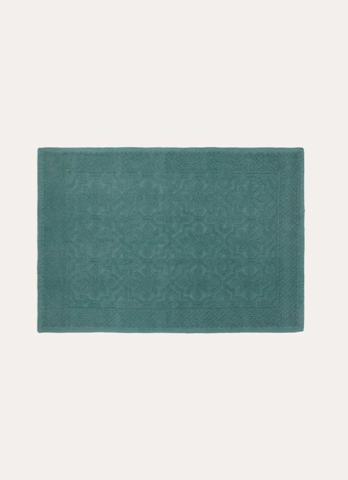 TAPIS DE BAIN JACQUARD UNI ANTIDÉRAPANT ÉMERAUDE