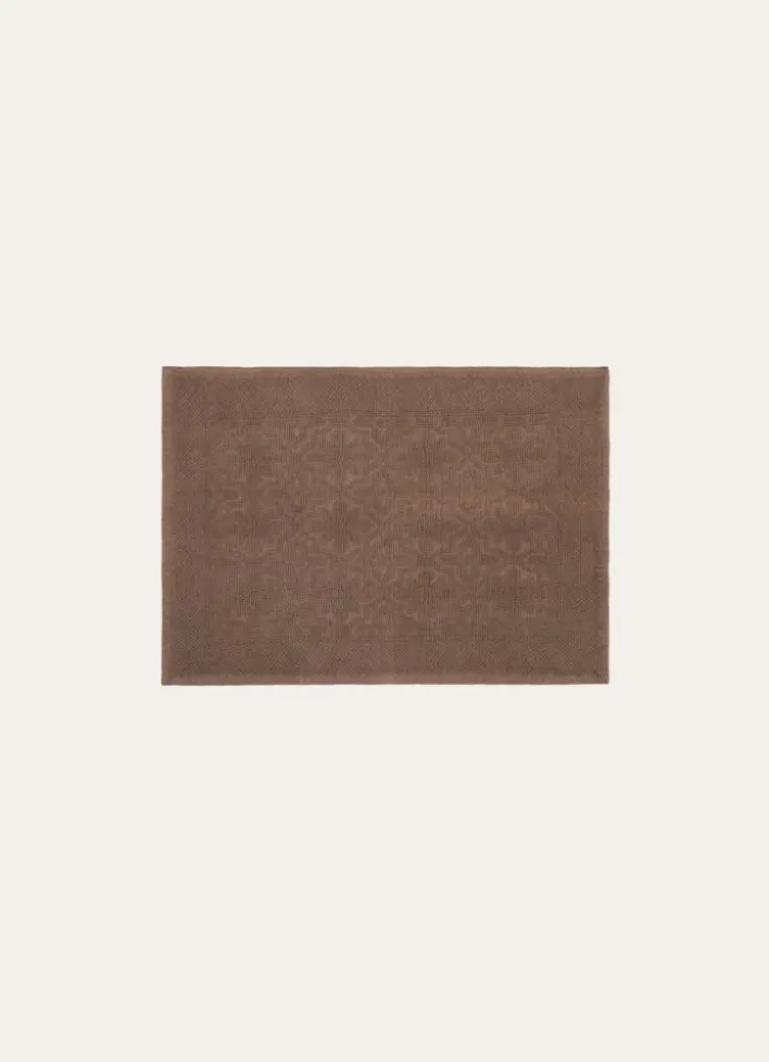 TAPIS DE BAIN JACQUARD UNI ANTIDÉRAPANT BRUN