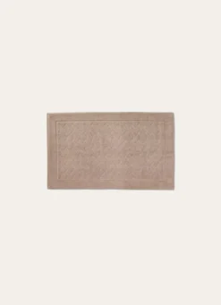 TAPIS DE BAIN À MOTIF EN COTON BEIGE