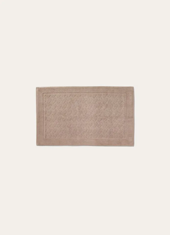 TAPIS DE BAIN À MOTIF EN COTON BEIGE