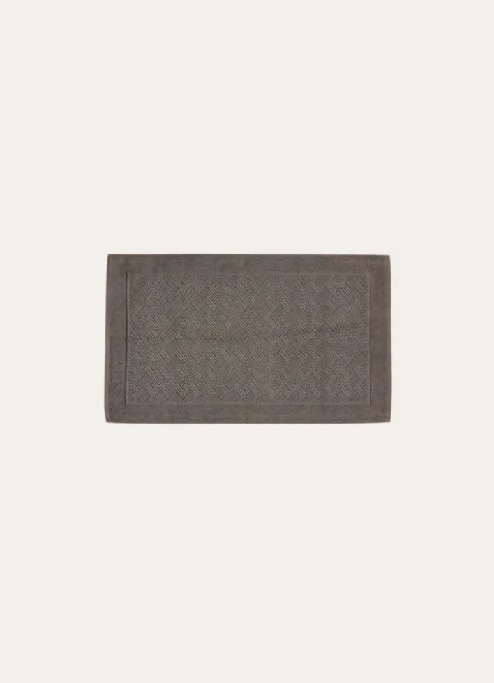TAPIS DE BAIN À MOTIF EN COTON GRIS