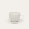 TASSE AVEC SOUCOUPE EN PORCELAINE EMBOSS BLANC
