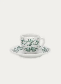 TASSE AVEC SOUCOUPE EN PORCELAINE VERT