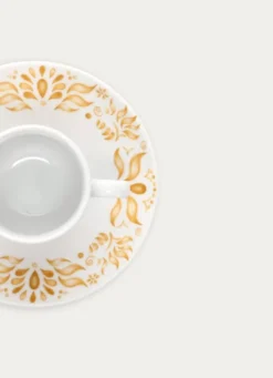 TASSE AVEC SOUCOUPE EN PORCELAINE CURRY