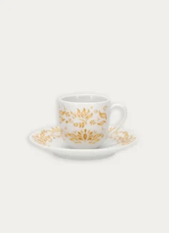 TASSE AVEC SOUCOUPE EN PORCELAINE CURRY