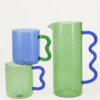TASSE EN VERRE VERT/BLEU