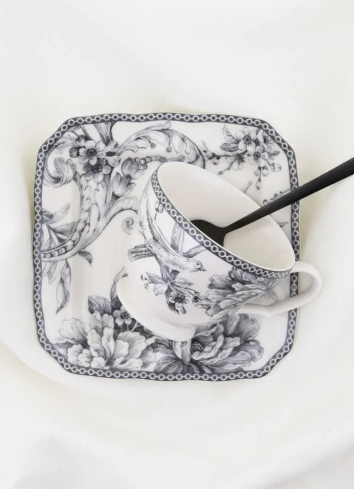 TASSE ET SOUCOUPE EN GRÈS ADELAÏDE GRIS