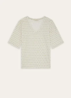 TEE-SHIRT EN MAILLE IMPRIMÉE rouge