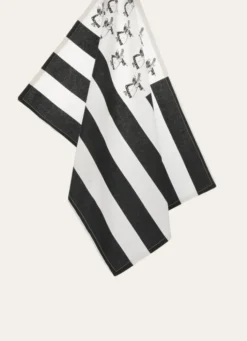 TORCHON EN COTON DRAPEAU BRETON BLANC