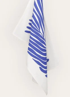 TORCHON EN COTON IMPRIMÉ VÉGÉTAL COBL BLEU