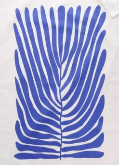 TORCHON EN COTON IMPRIMÉ VÉGÉTAL COBL BLEU