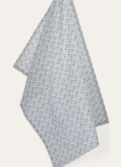 TORCHON EN COTON MINI MOTIFSBLANC GRIS