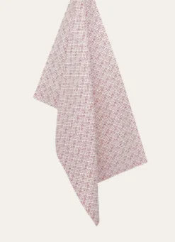 TORCHON EN COTON MINI MOTIFSBLANC ROUGE
