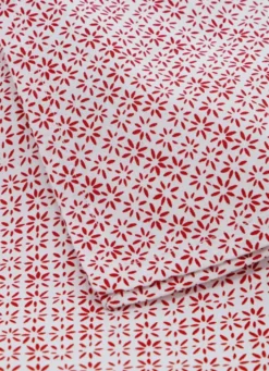TORCHON EN COTON MINI MOTIFSBLANC ROUGE