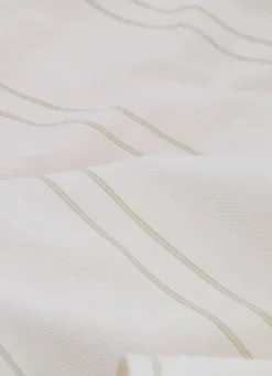 TORCHON EN COTON TEXTURÉ AVEC RAYURES vert