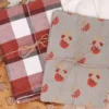 TORCHON EN COTON TEXTURÉ AVEC RAYURES rouge