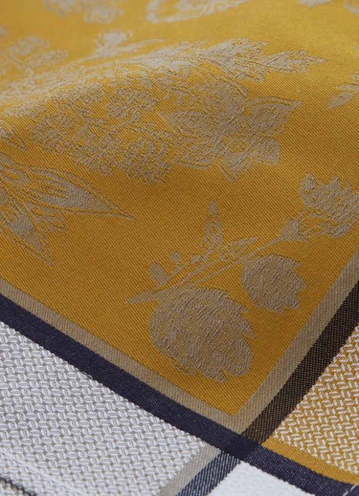 TORCHON EN JACQUARD DE COTON INTZ OCRE