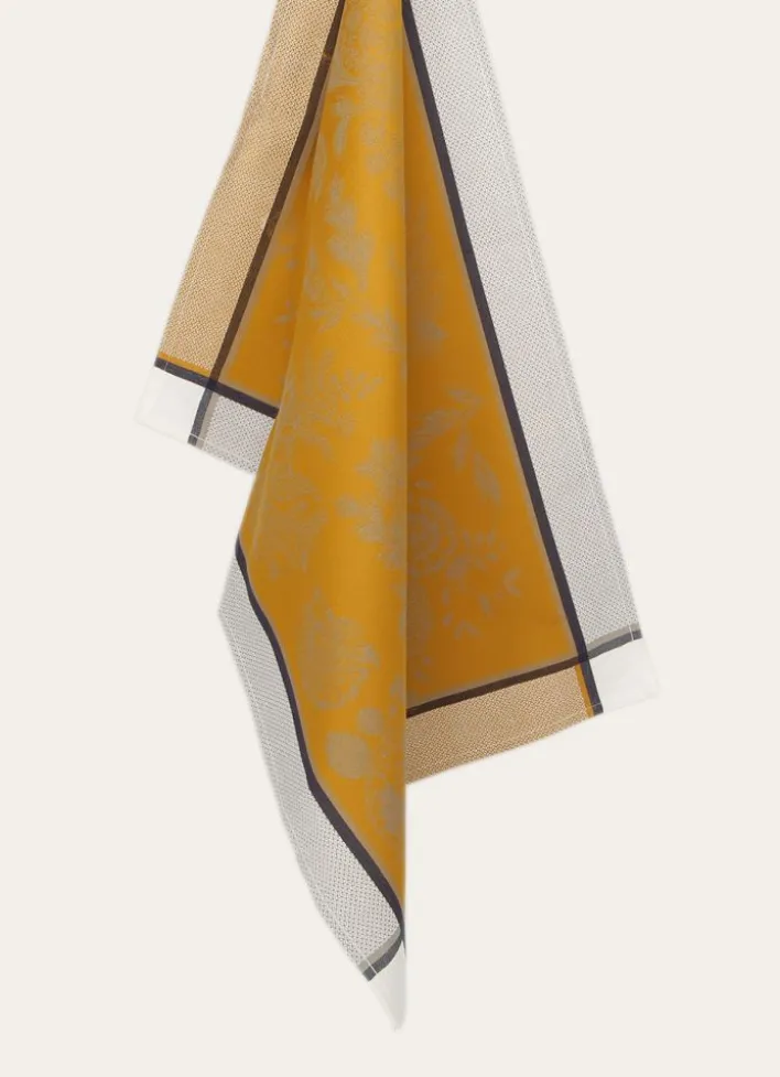 TORCHON EN JACQUARD DE COTON INTZ OCRE