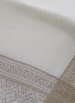 TORCHON EN JACQUARD FIL TEINT BLANC/BEIGE
