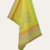TORCHON EN JACQUARD MOTIF ARTICHAUT VERT