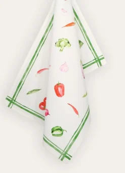 TORCHON IMPRIMÉ LÉGUMES MULTICOLORE/BLANC