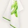TORCHON IMPRIMÉ PETITS POIS BLANC/VERT