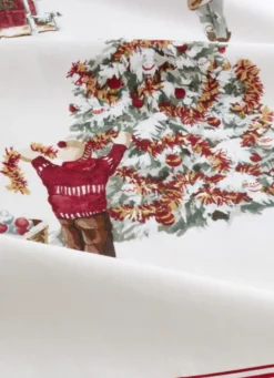 TORCHON SCÈNE DE NOËL MULTI GUIRLANDE