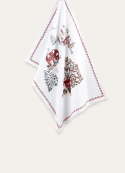 TORCHON SCÈNE DE NOËL MULTI GUIRLANDE