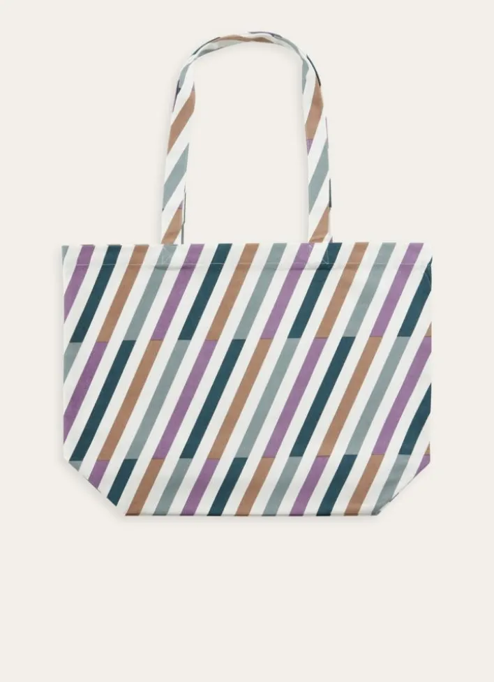 TOTE BAG EN COTON IMPRIMÉ GÉOMÉTRIQUE MULTICOLORE
