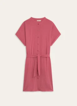 TUNIQUE MANCHES COURTES EN GAZE DE COTON FUSCHIA