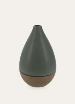 VASE EN GRÈS FORME MENHIR MULTICOLORE/KAKI