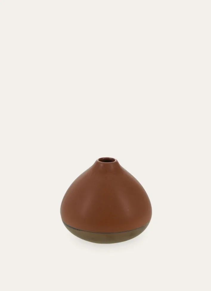VASE EN GRÈS FORME MENHIR MULTICOLORE/MARRON