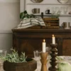 VASE EN VERRE AVEC FOURREAU EN BOIS TRANSPARENT/MARRON