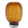 VASE EN VERRE AVEC SOCLE ÉPAIS FAIT MAIN AMBRE