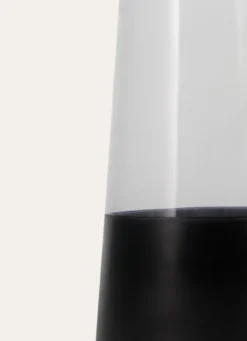 VASE EN VERRE BICOLORE AVEC LISERET DORÉ TRANSPARENT/NOIR