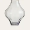 VASE EN VERRE BOMBÉ TRANSPARENT/LISERET DORE