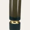 VASE EN VERRE COLORÉ AVEC ANNEAU DORÉ vert