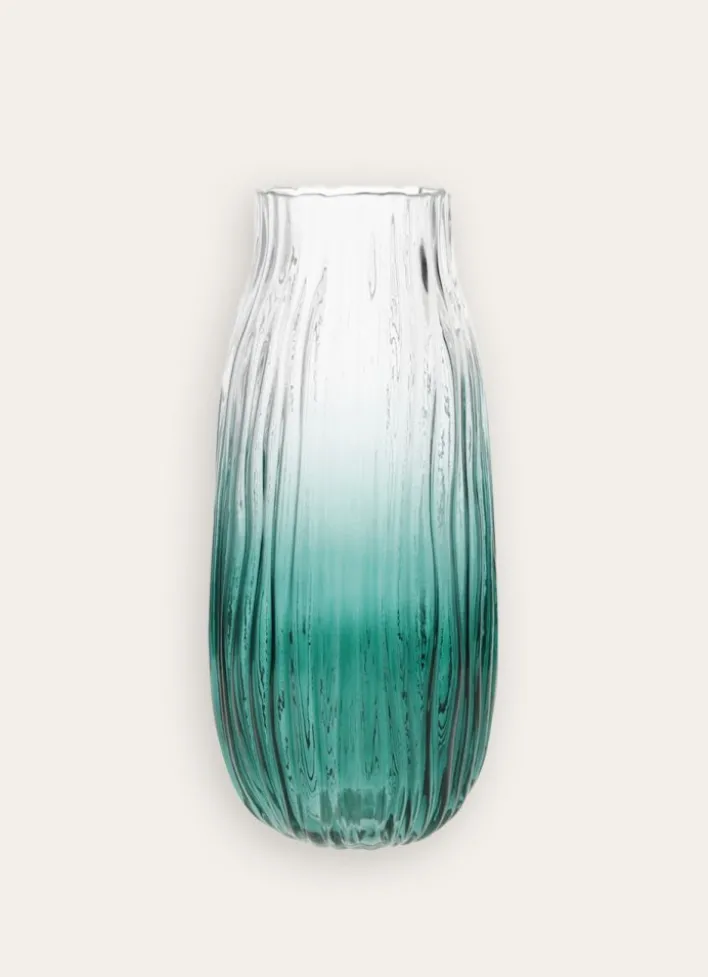 VASE EN VERRE DÉGRADÉ SOUFFLÉ vert